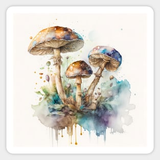 Watercolor mushrooms in the nature3 Sticker